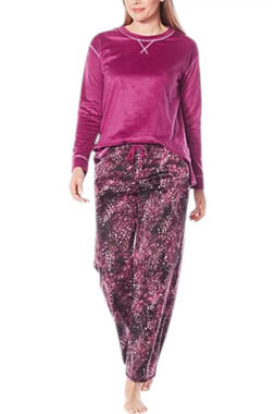 Comfort Code Sueded Microfleece Pj Set Purple - Regular
